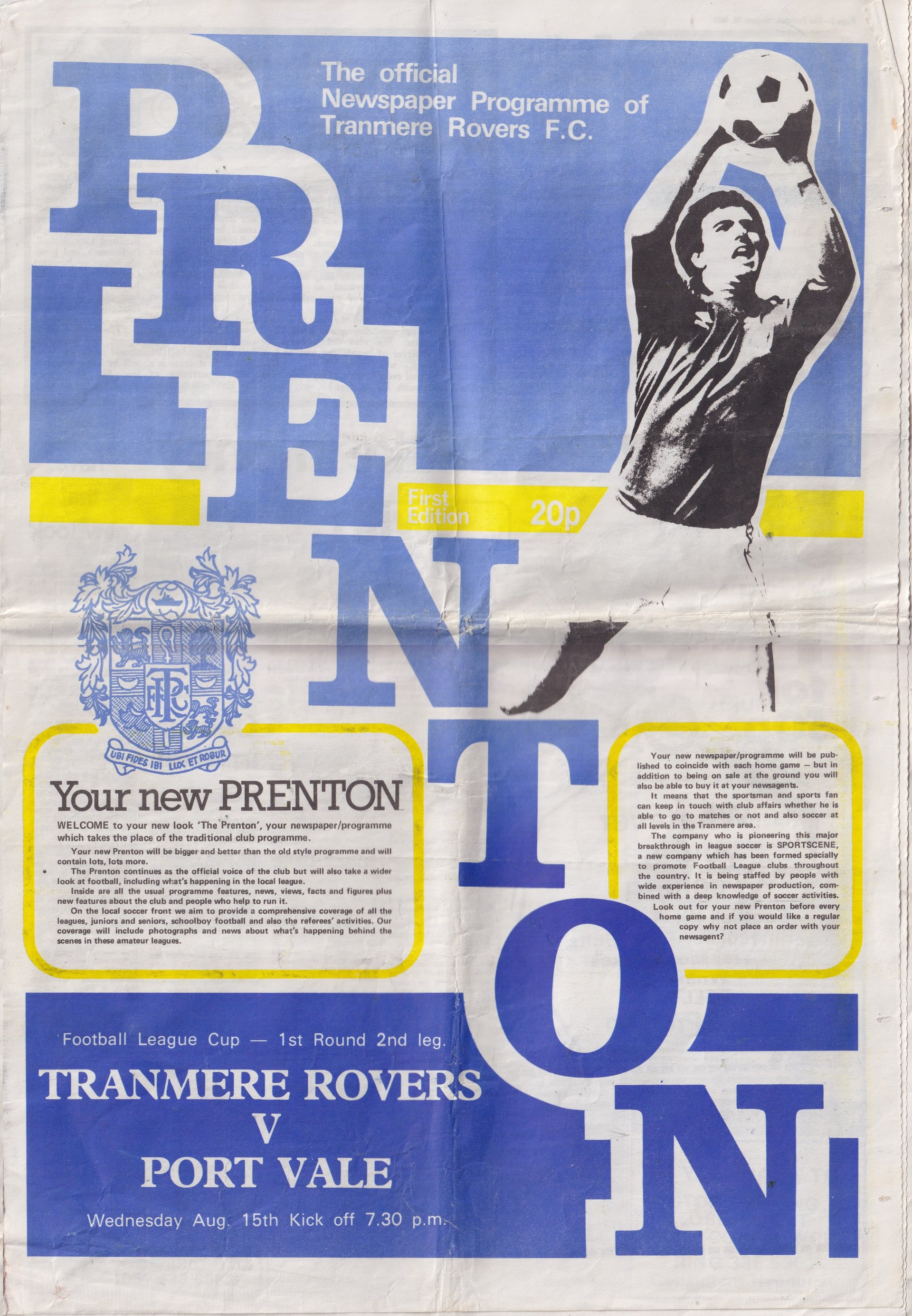 Tranmere Rovers v Port Vale match programme